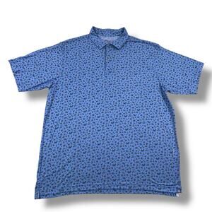 Peter Millar Seaside Garden/Plant print polo button shirt, size XL